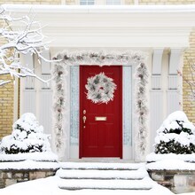 Snow-Covered Pine Garland: 6-Foot, Leaves & Pine Cones, Floral Home by Artificial Flowers