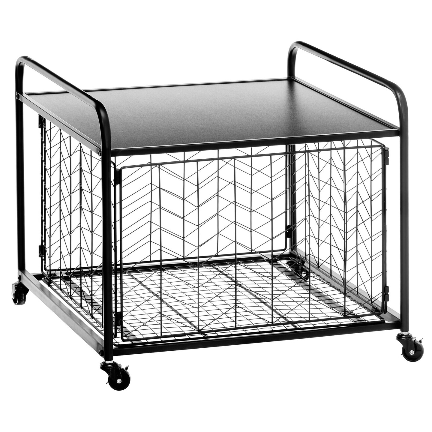 mDesign Small Portable Mini Fridge Storage Cart with Wheels and Handles