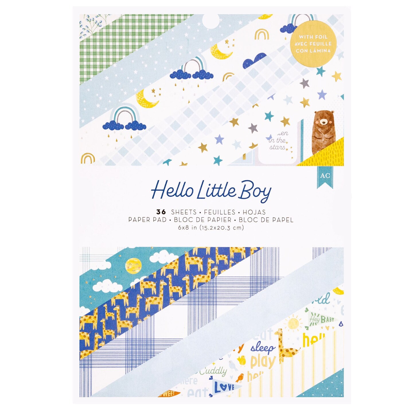 American Crafts Single-Sided Paper Pad 6"X8" 36/Pkg-Hello Little Boy