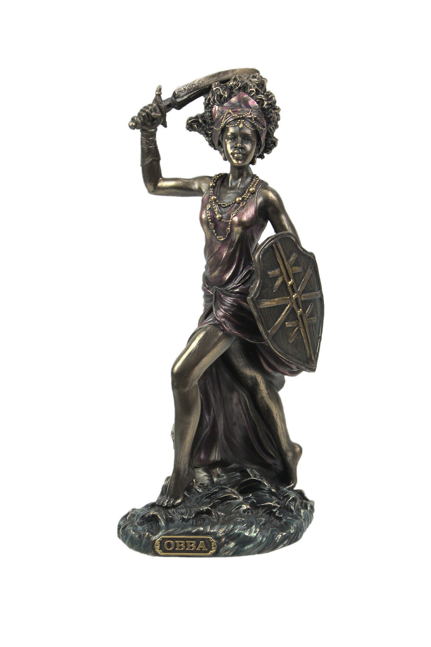 Bronzed Finish Obba Orisha of Marriage and Transformation Statue