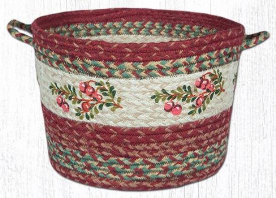 Earth Rugs UBP 9-390 Cranberry Printed Utility Basket 13 Inch X 9 Inch