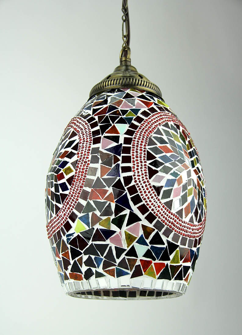Handcrafted Glass Art Turkish Style Mosaic Pendant Lamp