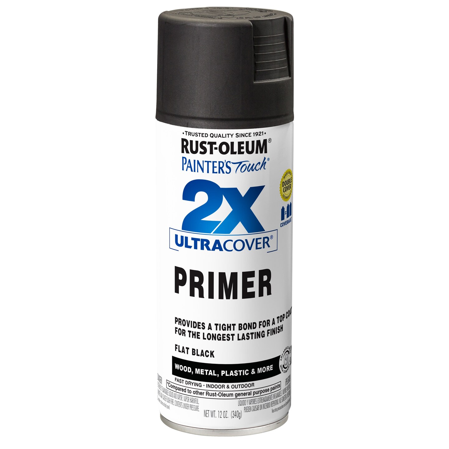 Rust-Oleum Painter&#x27;s Touch Ultra Cover 2X Spray Paint 12oz-Black Primer