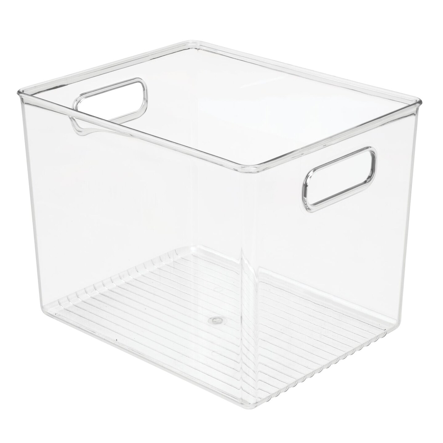 mDesign Plastic Closet Storage Organizer Container Bin, Handles