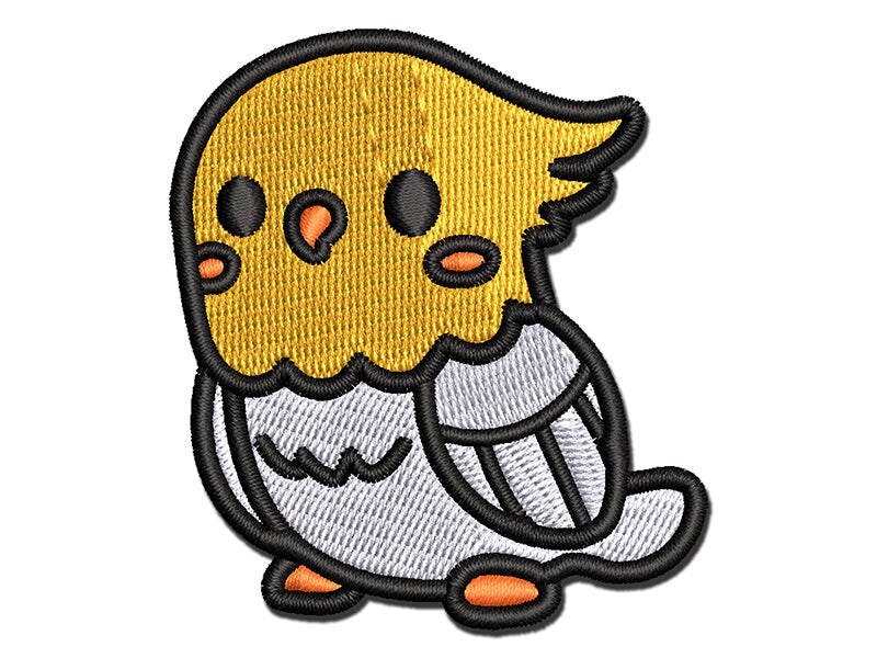 Kawaii Cute Cockatiel Bird Multi-Color Embroidered Iron-On or Hook & Loop  Patch Applique