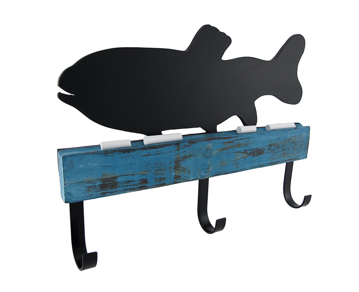 Chalk it to Me Fish Shaped Chalkboard with Wall Hooks