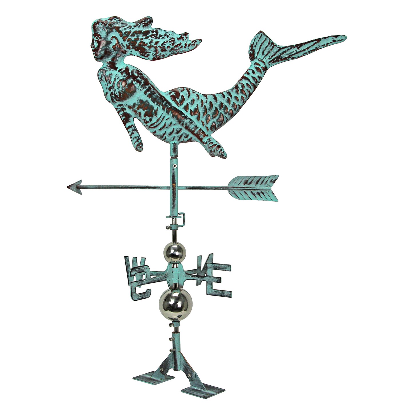 Verdigris Copper Mermaid Weathervane