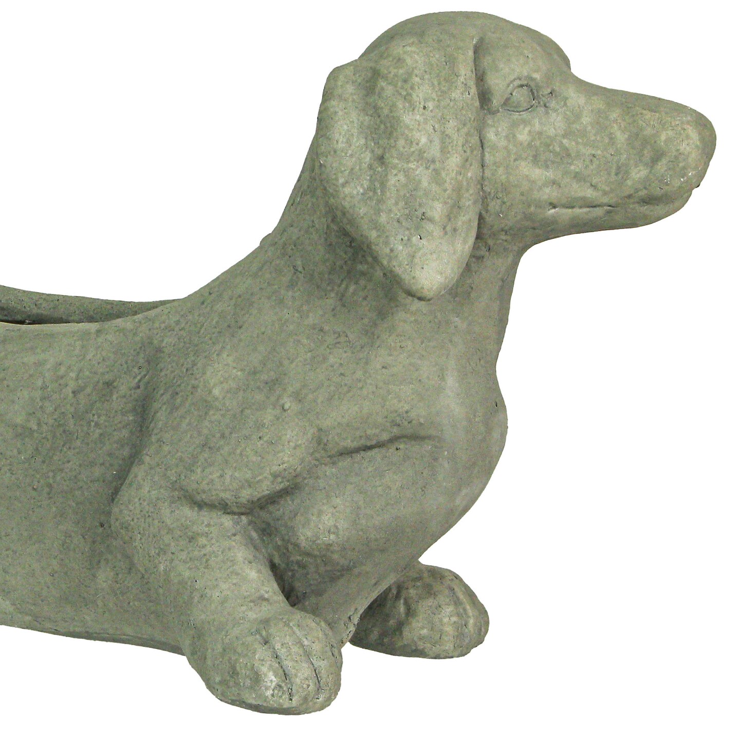Resin Distressed Rustic Finish Dachshund Dog Indoor Outdoor Planter