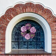 18&#x22; Magenta Pink Hydrangea Wreath with Grapevine Ring by Floral Home&#xAE;
