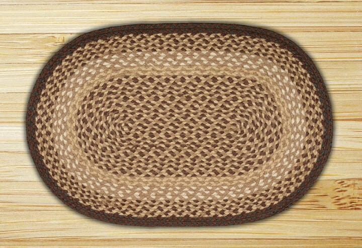 Earth Rugs C-17 Chocolate / Natural Oval Braided Rug 4 Feet x 6 Feet