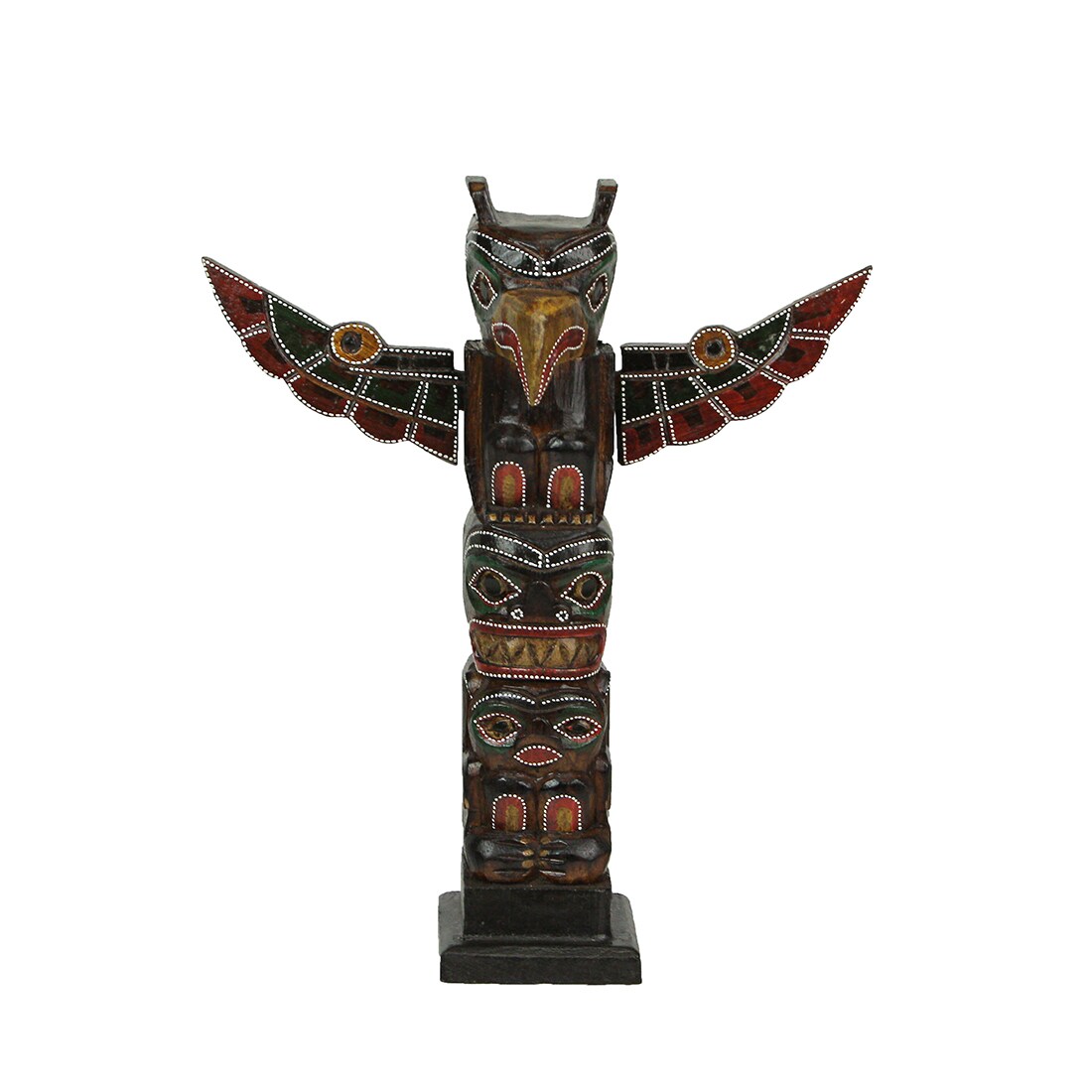 Wooden Painted Eagle Totem 12 Inch