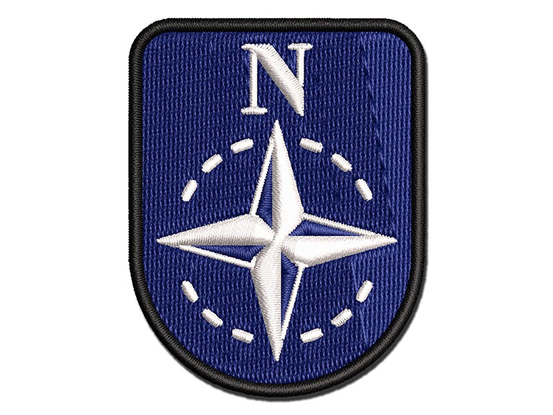Compass Rose Nautical Star Navigation Map Multi-Color Embroidered Iron-On or Hook &#x26; Loop Patch Applique