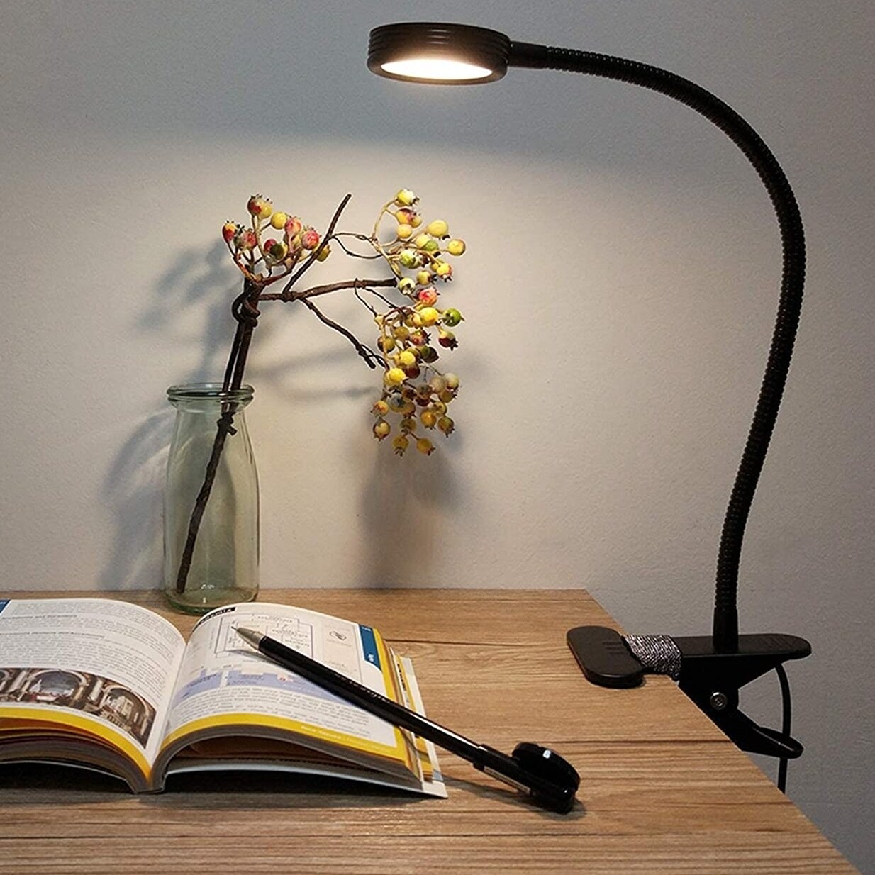 Flexible Gooseneck Led Clamp Light Warm White Desk Reading Lamp Adjustable