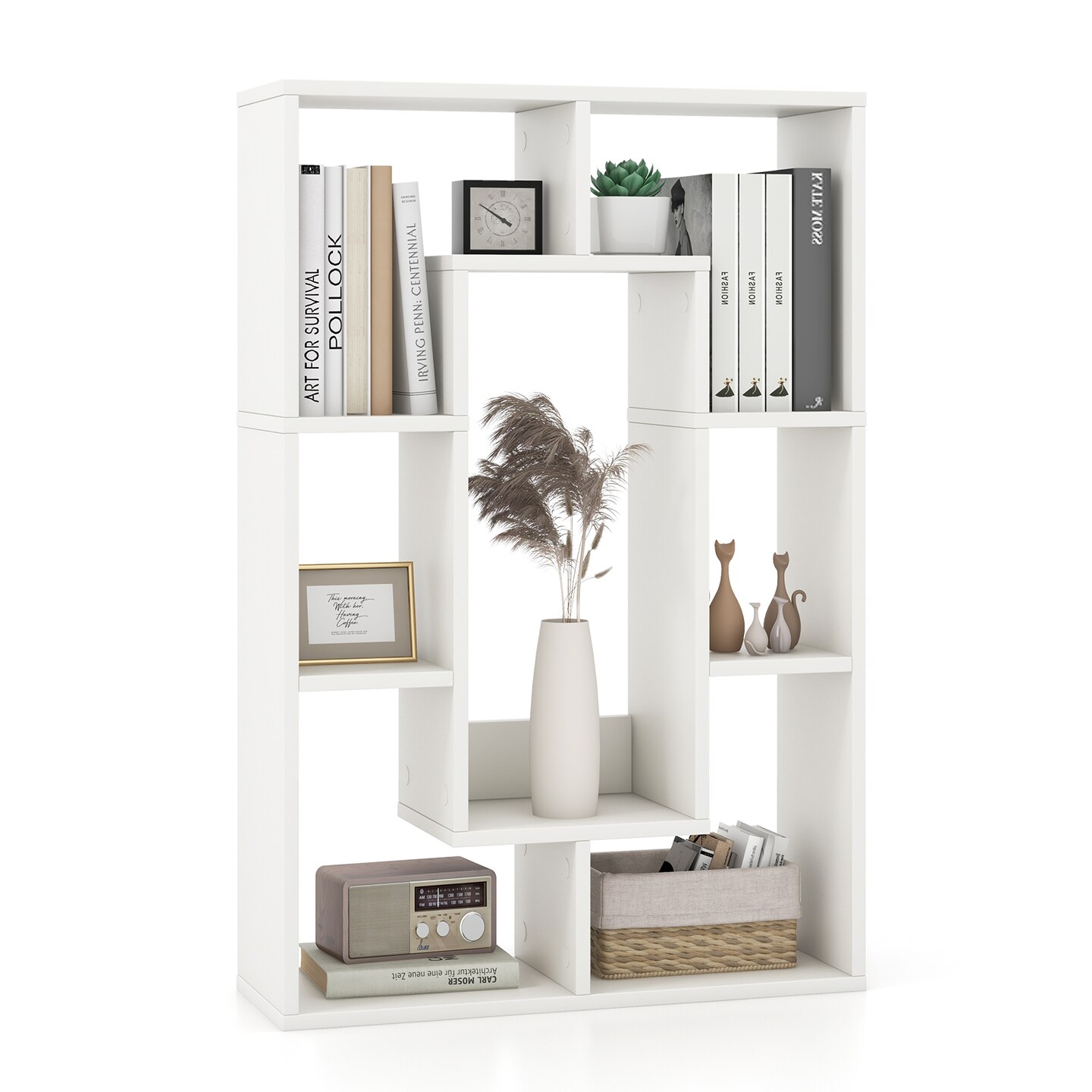 7-cube Geometric Bookshelf Modern Decorative Open Bookcase