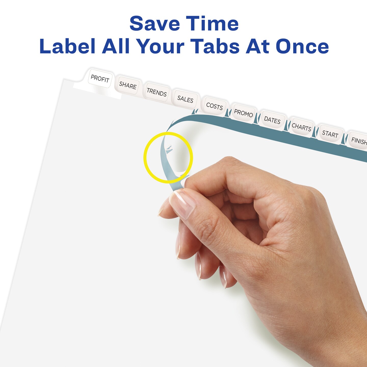 Avery 12 Tab Dividers for 3 Ring Binder, Easy Print &#x26; Apply Clear Label Strip, Index Maker Customizable White Tabs, 5 Sets (11429)