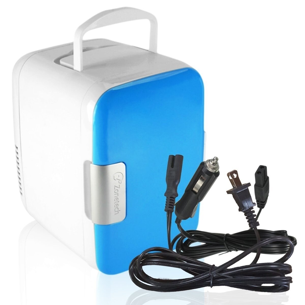 Zone Tech Portable Mini Fridge Cooler Warmer Car Boat Home Office Ac Dc Adapter Blue