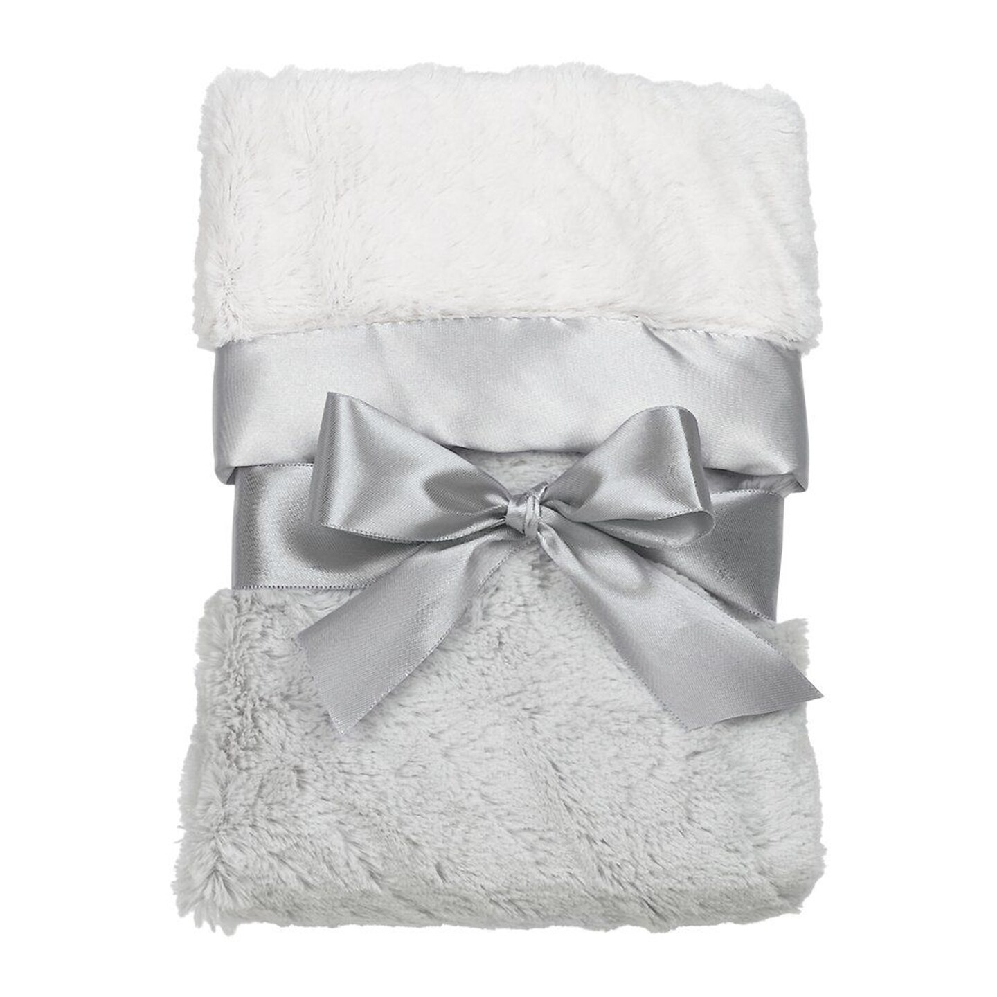 Bearington Large Silky Soft Crib Blanket (Grey), 36&#x22; x 29&#x22;