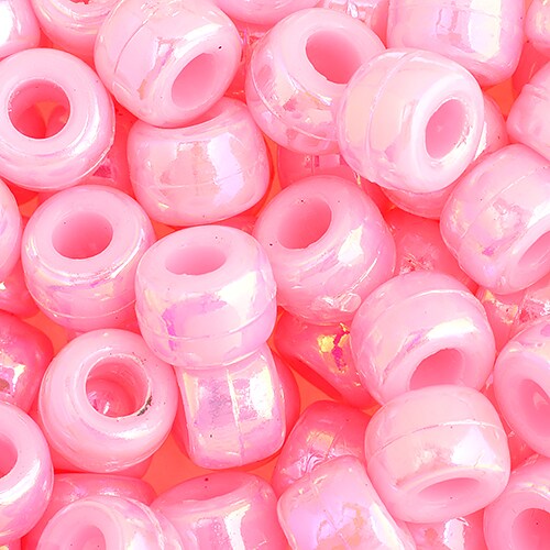 John Bead 9mm Opaque AB Plastic Pony Beads, 1000pcs