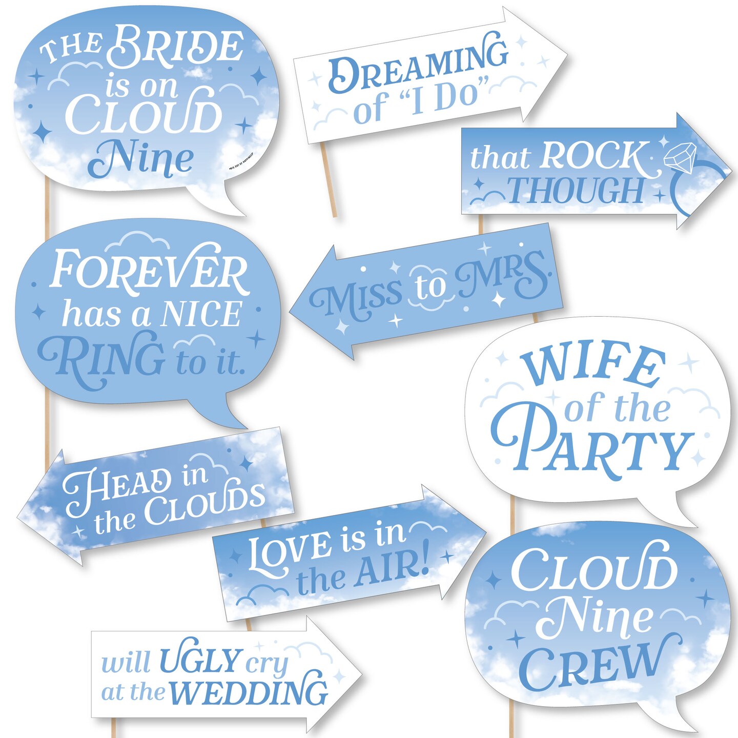 Big Dot of Happiness Funny On Cloud 9 - Bridal or Bachelorette Party ...