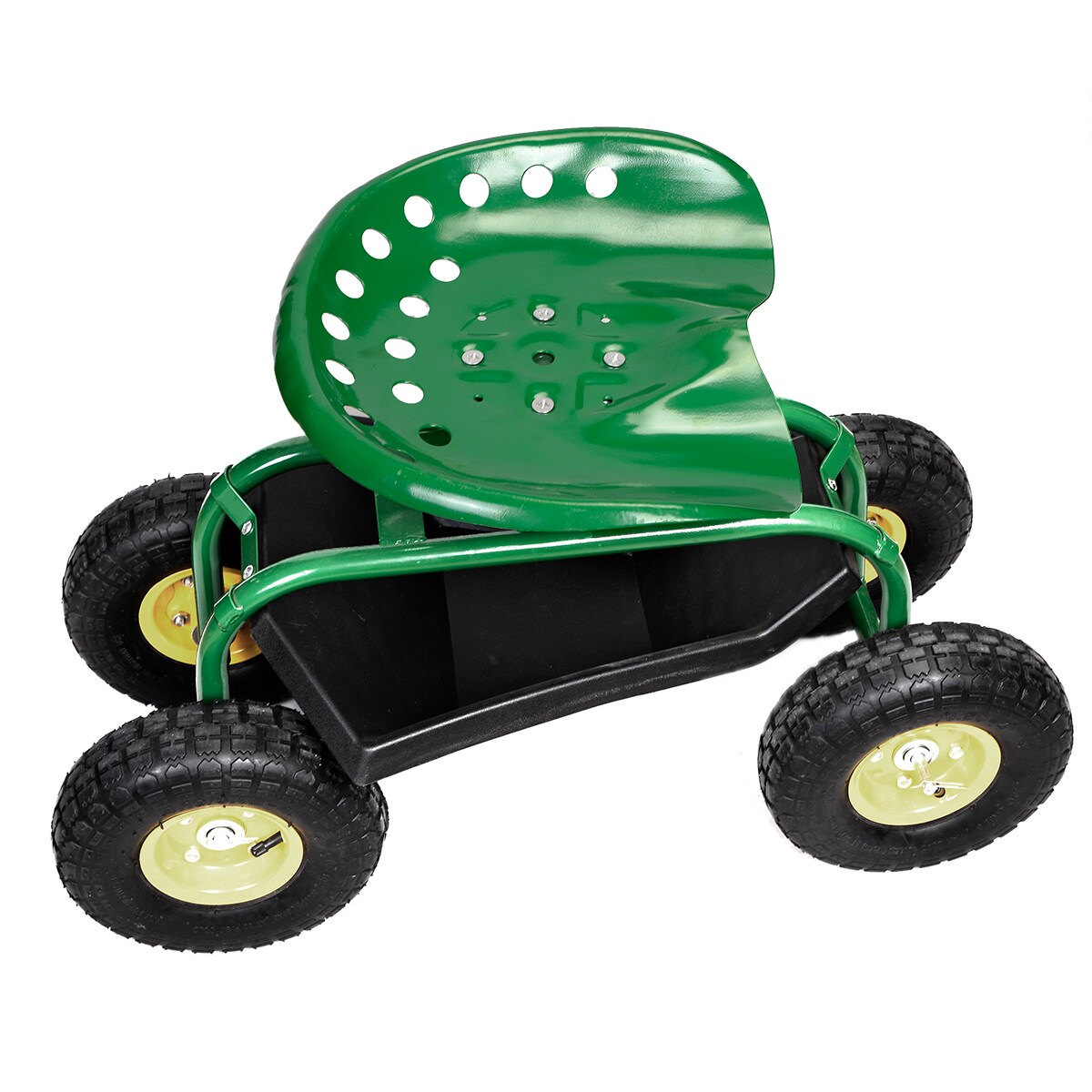 Garden Cart Rolling Work Seat With Heavy Duty Tool Tray Gardening Planting