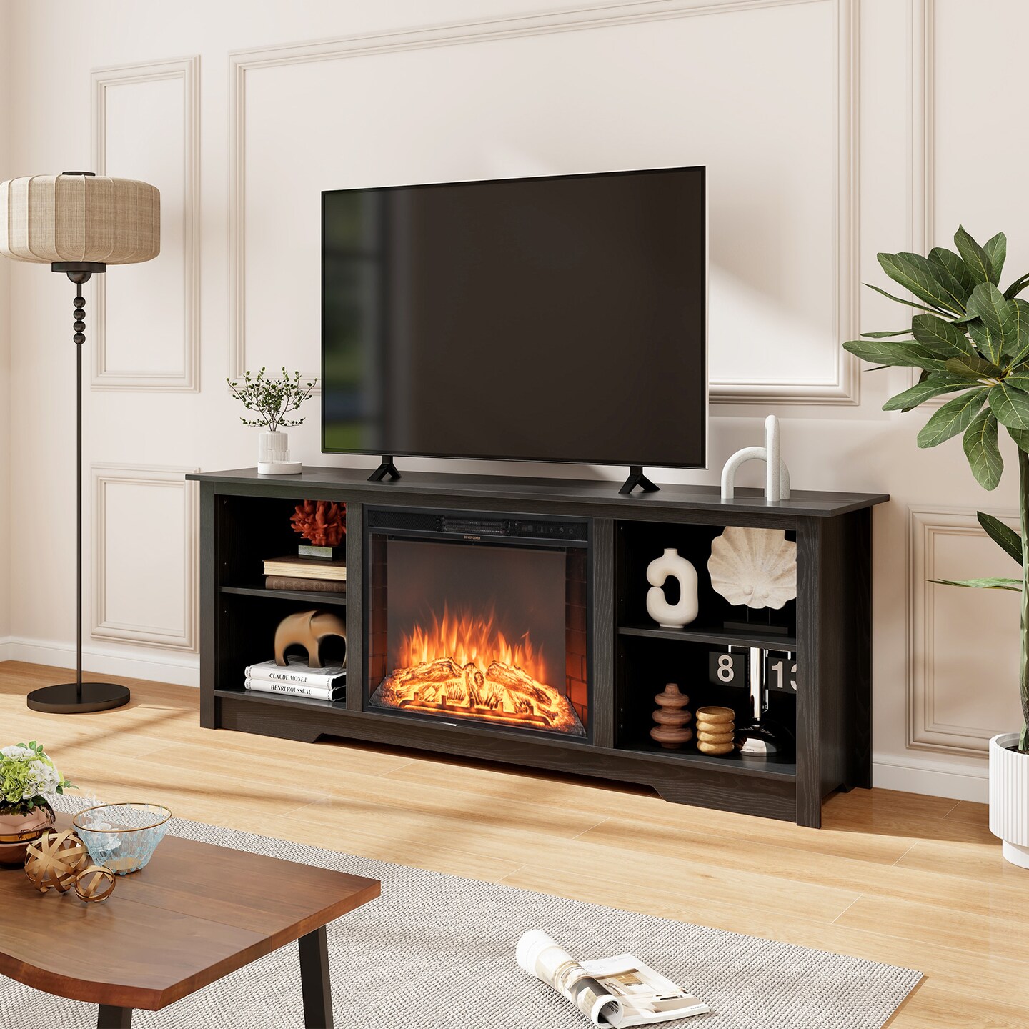 70-Inch TV Stand for up to 75&#x22; Flat Screen TVs with Adjustable Shelves - 70&#x22; x 16&#x22; x 26&#x22;(L x W x H)