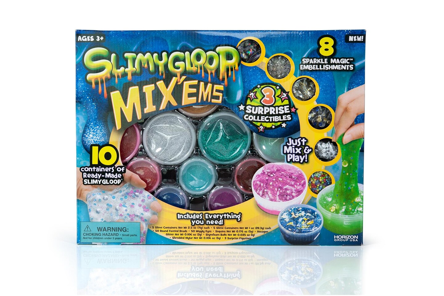 Slimygloop Mix&#x27;Ems DIY Slime Kit For Kids | Includes 10 Slime Colors &#x26; 8 Mix-Ins