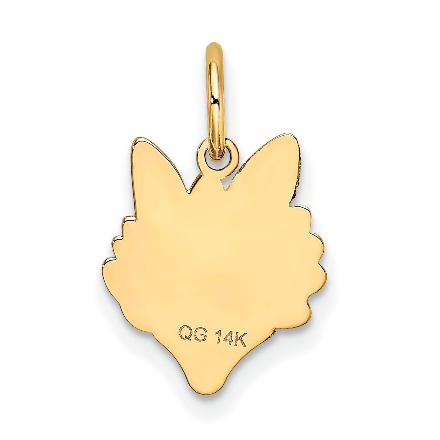 14K Yellow Gold Fox Head Charm Wild Animal Life Jewelry 17mm x 11mm