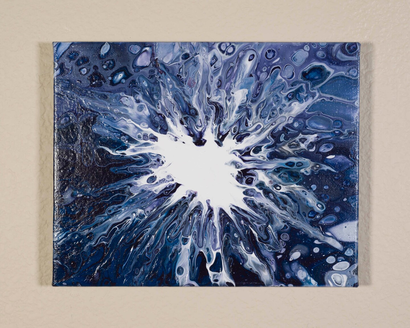 ORIGINAL Fluid Acrylic Pour Painting, 8x10 Canvas Wall Art