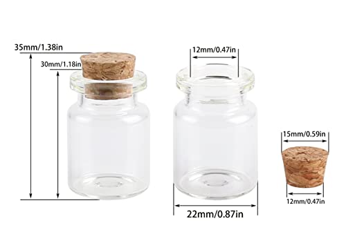 24 Pieces Mini Glass Bottles with Cork Stoppers 5ml DIY Art Crafts Storage Container,Tiny Glass Vials Cork for Wedding Decoration,Small Glass Corks Jars Party Favor