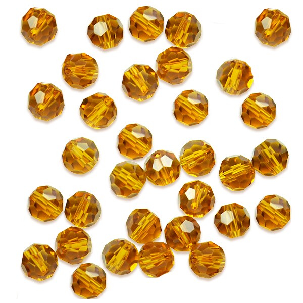 4mm Round 32 Faces Faceted Crystal Glass Beads