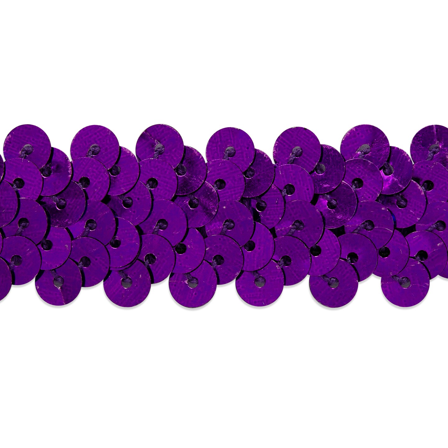 5 yards of 2 Row 7/8" Metallic Stretch Sequin Trim | 5 yard cut