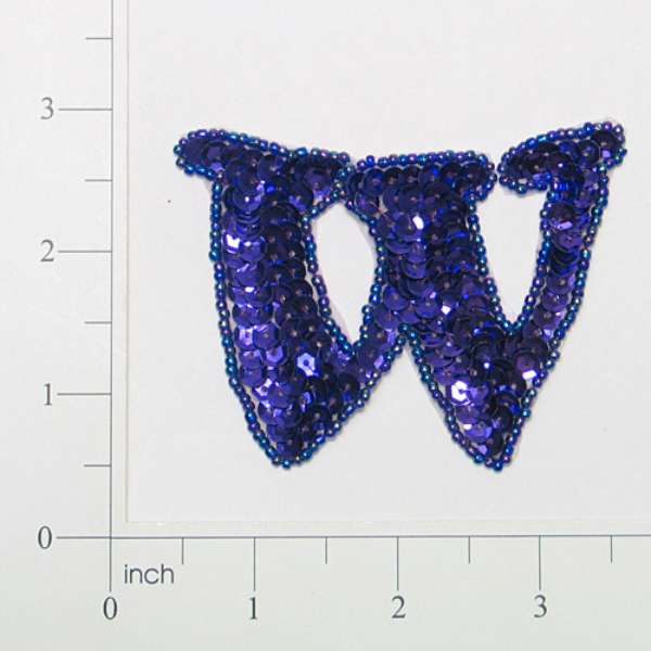 Letter W Sequin Applique/Patch, Color: Purple | Michaels