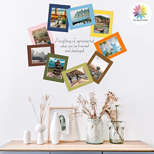 Mat Board Center, Pack of 20 11x14 MIXED COLORS White Core Picture Mats for  8x10 Photos pictures and prints. 11x14 for 8x10