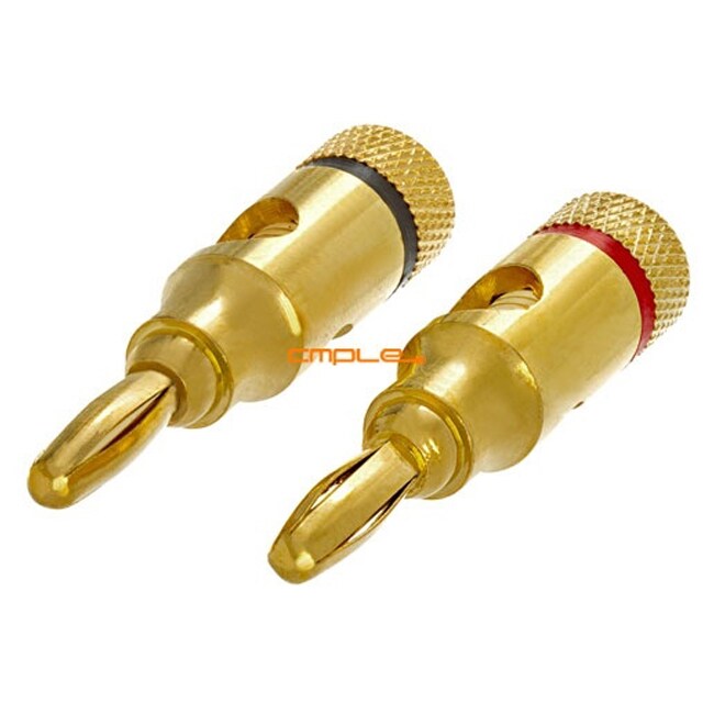 Cmple   - 1 PAIR High-Quality Copper Speaker Banana Plugs - Open Screw Type