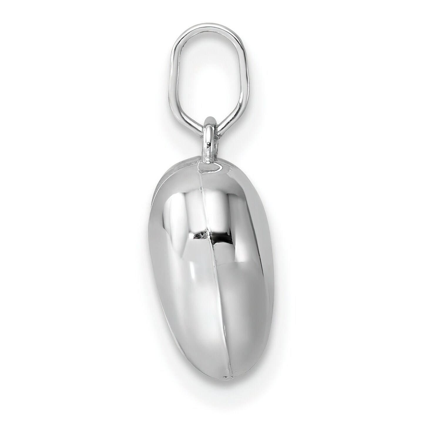 14K White Gold Puffed Heart Pendant Charm Love Jewelry