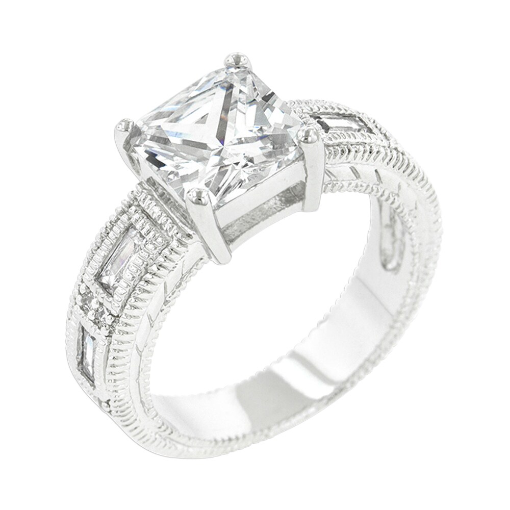 J Goodin   Jewelry Clear Cubic Zirconia 5-Stone Ring