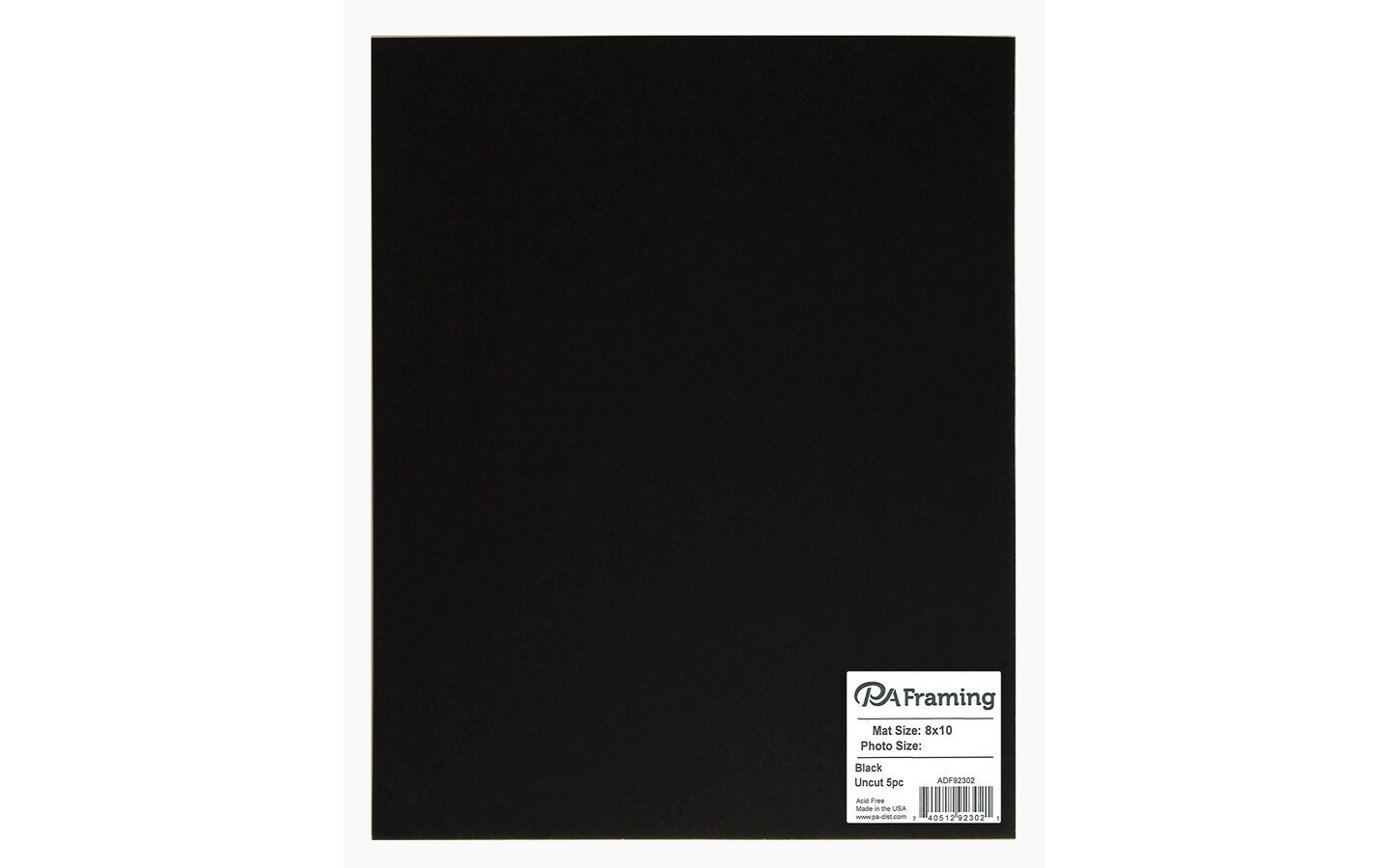 ADF Mat Blank 8x10 WhtCore Black 5pc