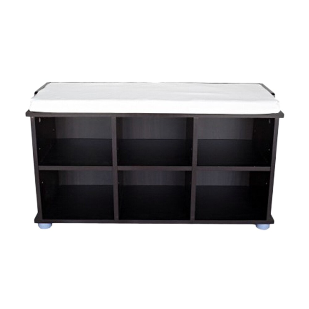 Proman Products   Kendal Shoe Bench With Storage Compartments - Beige