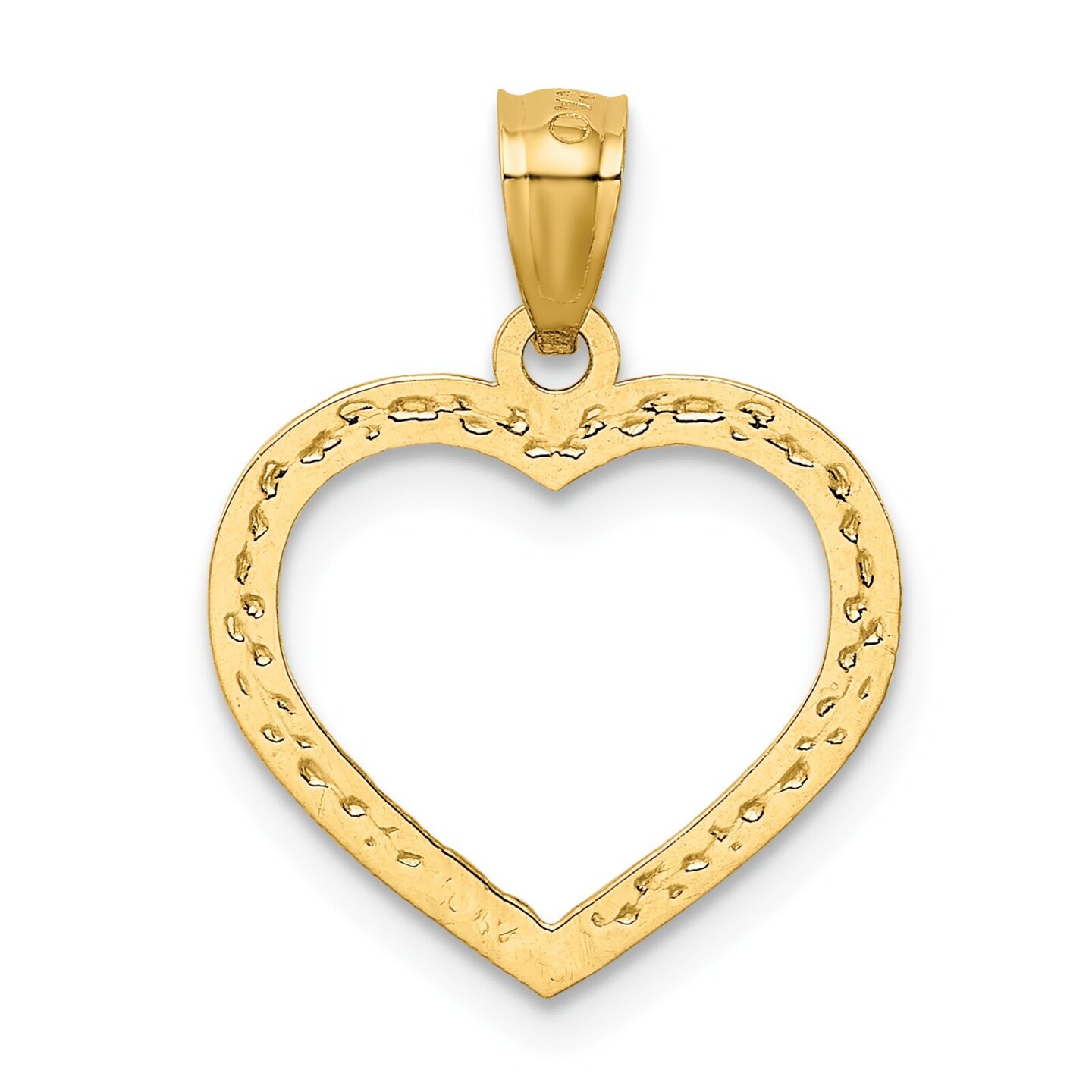 14K Gold Nugget Heart Pendant Charm Jewelry FindingKing 21mm x 15mm
