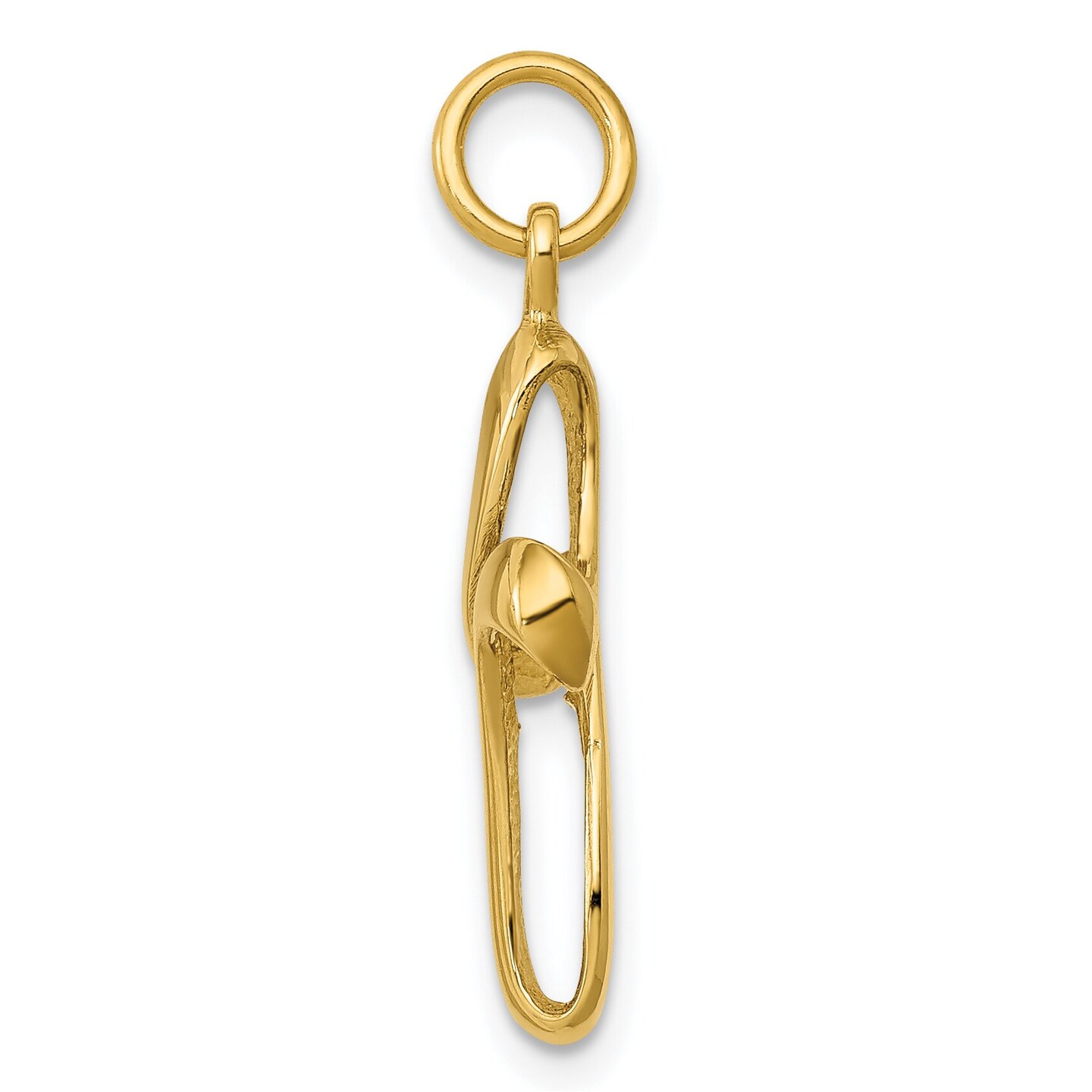 14K Yellow Gold Cross Charm Pendant Religious Jewelry 26 X 12mm
