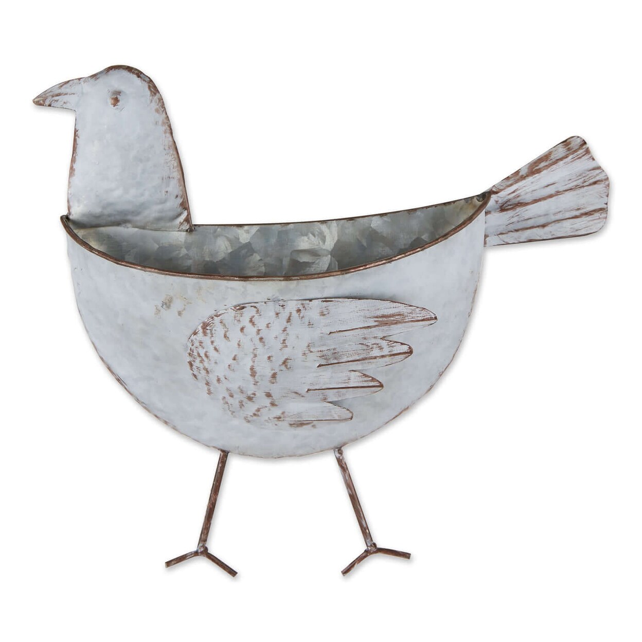 The House of Awareness Bird and Rooster Galvanized Wall Planter