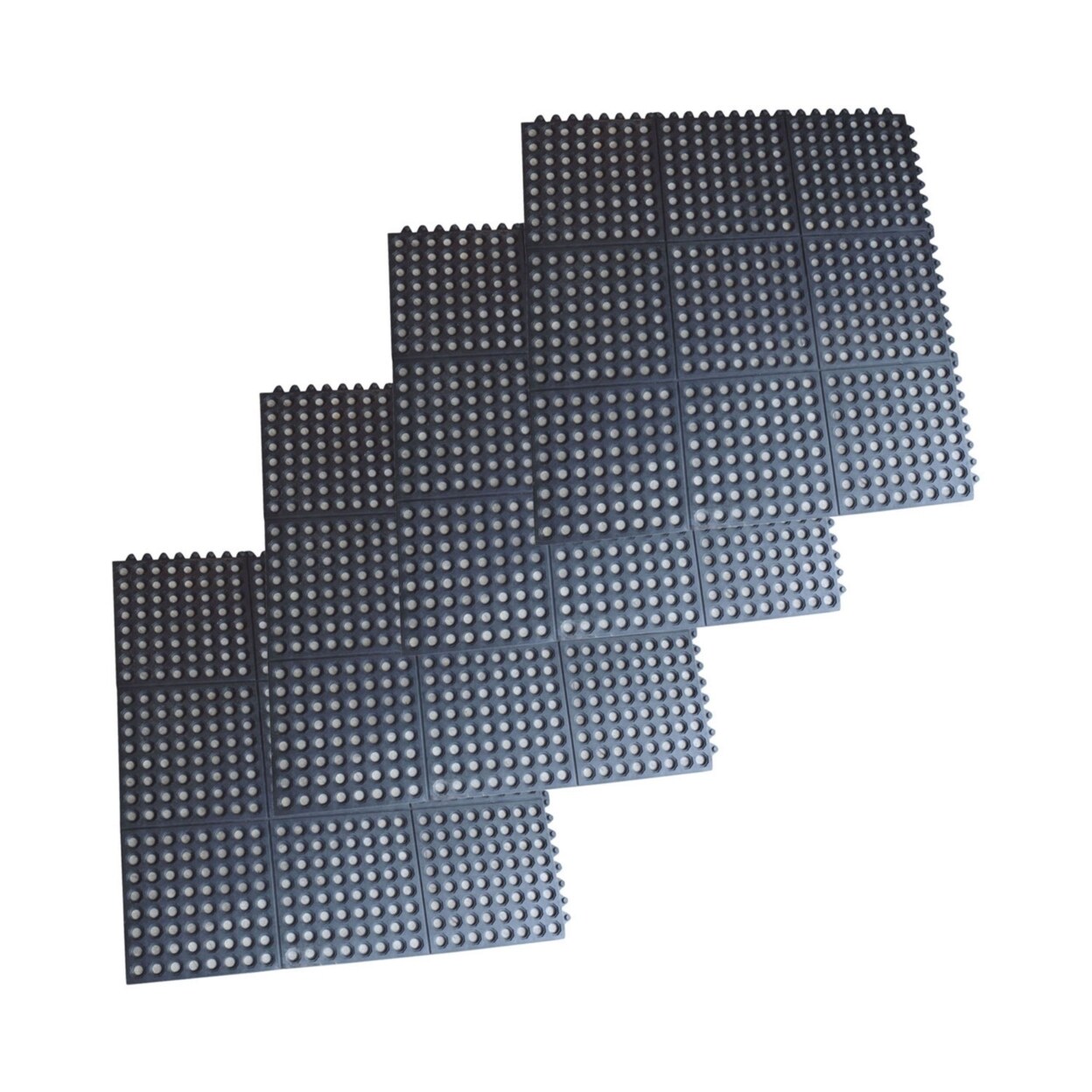 Buffalo Tools 3 x 3 Foot Interlocking Rubber Mats - 4 Pack