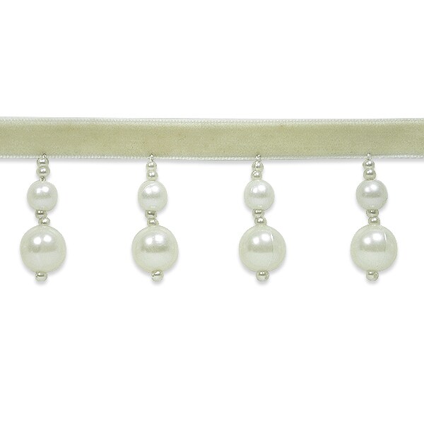 2 1/8&#x22;  Pearl Beaded Double Ball Fringe
