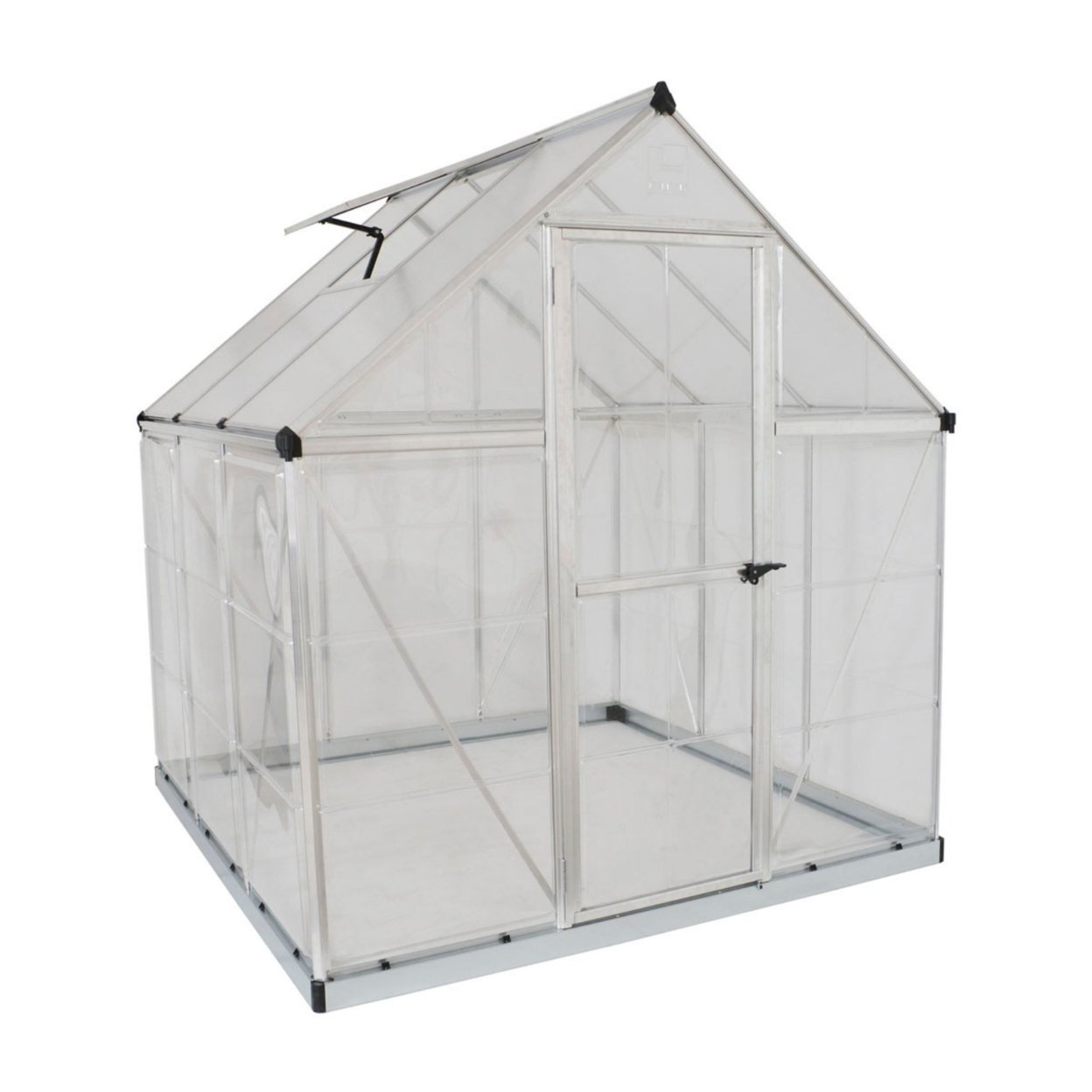 Palram - Canopia Outdoor Garden Hybrid 6 x 6 Greenhouse - Silver