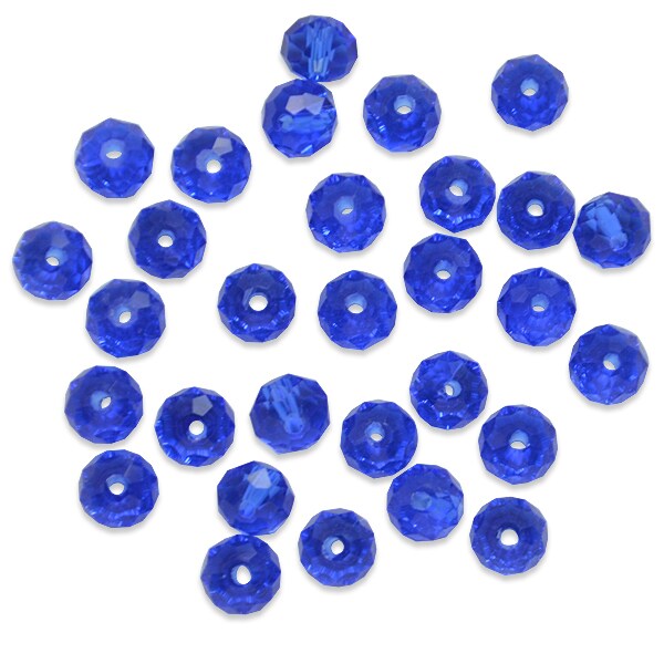 Rondelle Faceted Crystal Glass Beads 8x6mm.