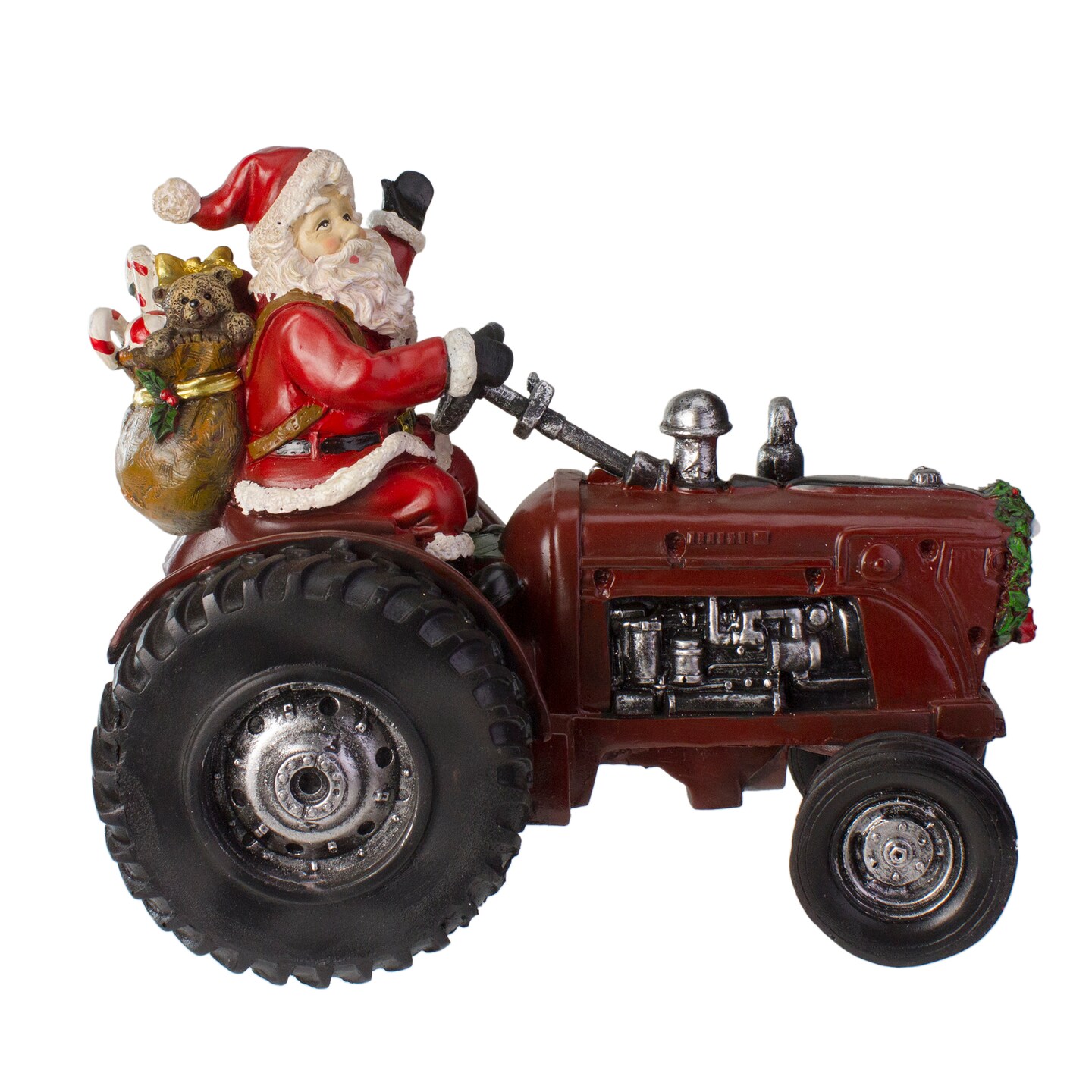 Northlight Rustic Santa Claus on Tractor Christmas Figure - 11"