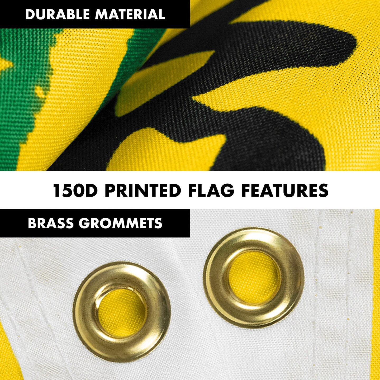 G128 Combo Pack: Flag Pole 6 FT White Tangle Free &#x26; No Step On Snek Flag 3x5ft 150D Printed Polyester