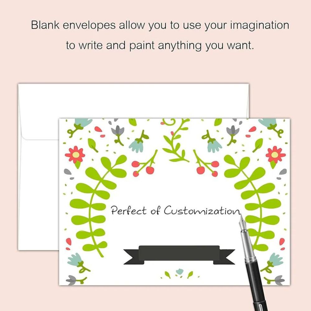100 Blank White A7 Invitation Envelopes 5.25&#x22;x7.25&#x22;
