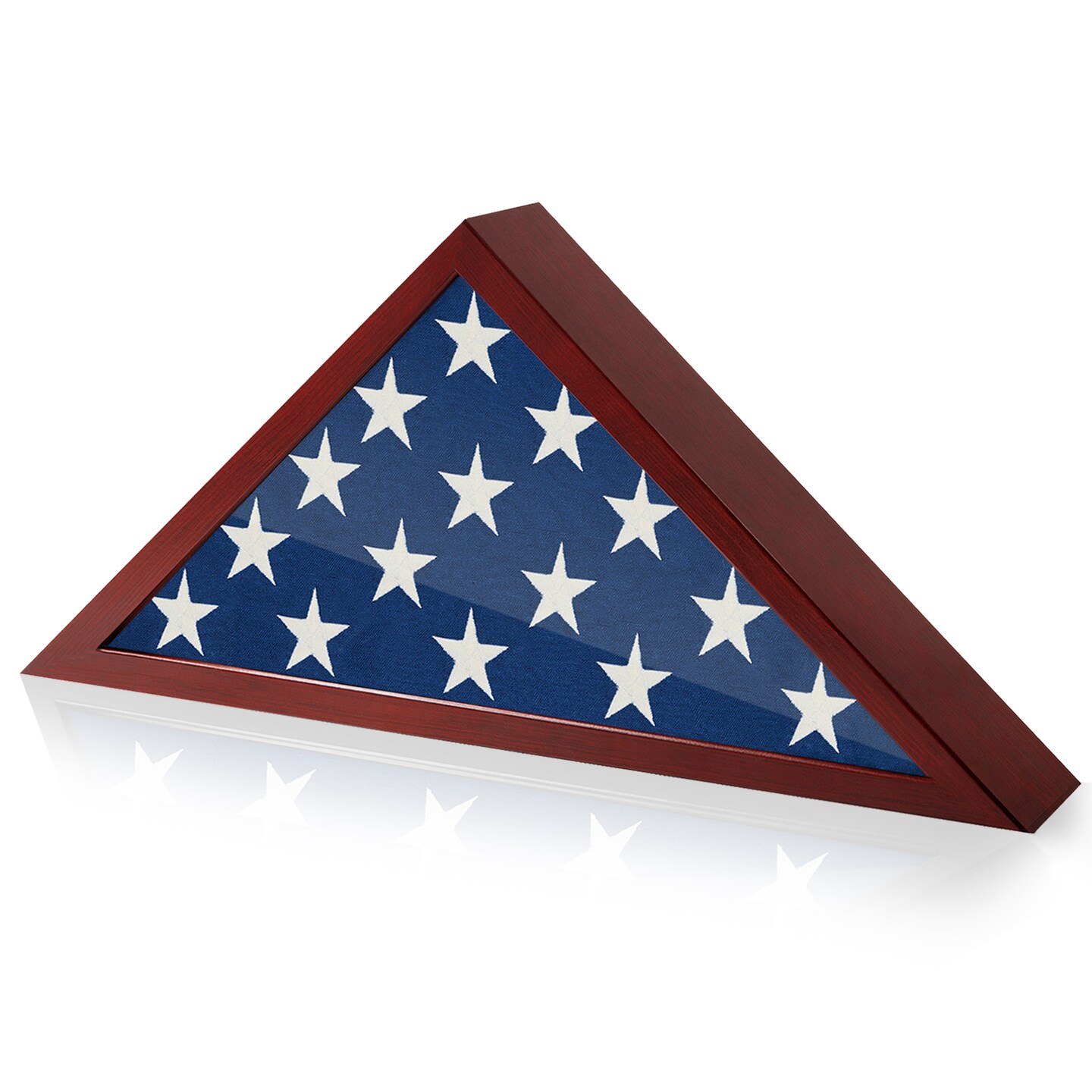 Americanflat Large Flag Display Case for Burial or Memorial Flag - Fits Folded 5x9.5 or 3.5 Flag - Elegant Military Flag Display Case - Plexiglass Cover - Triangle Hanging Hardware