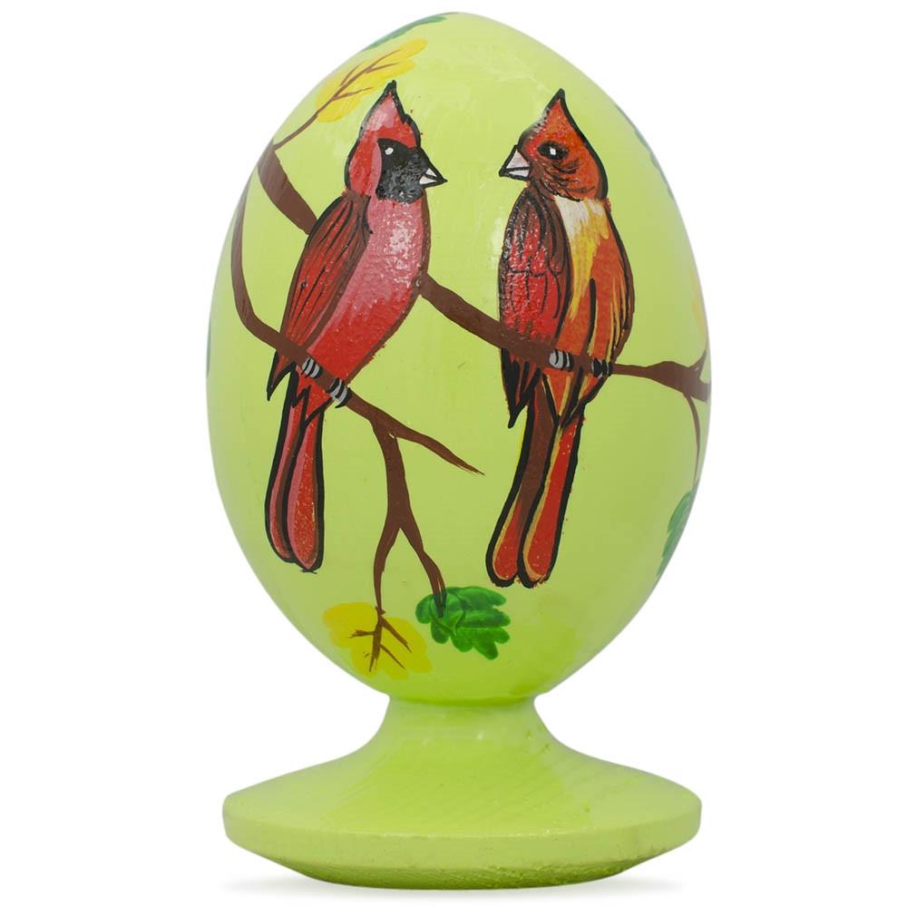 Red Cardinal Birds in Forest Wooden Figurine
